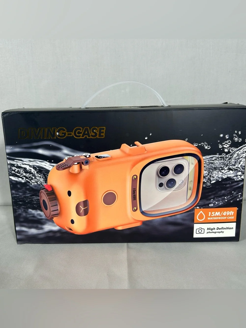 Jaroco Orange 15M/49ft Waterproof Diving Case For iPhone/Samsung Brands